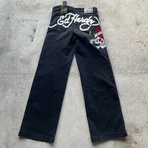 Y2k black ed hardy jeans